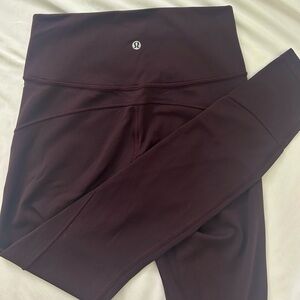 Lululemon 28” leggings, maroon/purple color